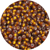 15/0 Japanese Seed Bead Frosted Silver Lined Dark Topaz Brown, Gold F5