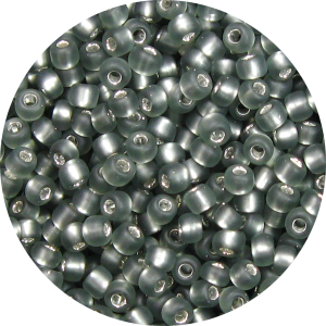 15/0 Japanese Seed Bead Frosted Silver Lined Black Diamond Gray F21