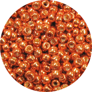 15/0 Permanent Metallic Burnt Orange Japanese Seed Bead P486
