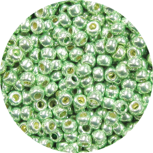 15/0 Japanese Seed Bead Permanent Metallic Lime Green P483