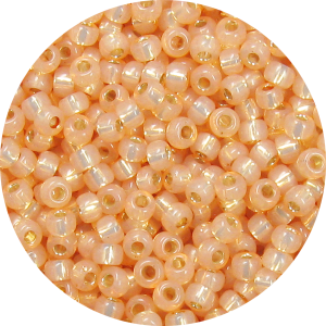 15/0 Japanese Seed Bead Gilt (Gold) Lined Waxy Peach 580