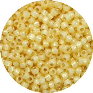 15/0 Japanese Seed Bead 24K Gold Lined Waxy White 465C – Garden of