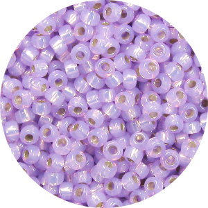 15/0 Japanese Seed Bead Gilt (Gold) Lined Waxy Lavender 574
