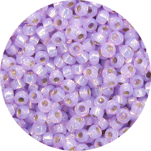 15/0 Japanese Seed Bead Gilt (Gold) Lined Waxy Lavender 574