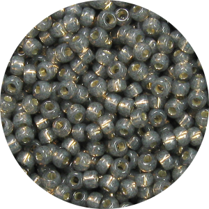 15/0 Japanese Seed Bead Gilt (Gold) Lined Waxy Grey 590