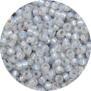 15/0 Japanese Seed Bead Gilt (Gold) Lined Waxy Light Grey Japanese Seed Bead 576