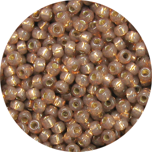 15/0 Japanese Seed Bead, Gilt (Gold) Lined Waxy  Sable Brown