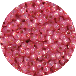 15/0 Japanese Seed Bead Gilt (Gold) Lined Waxy Rose 585