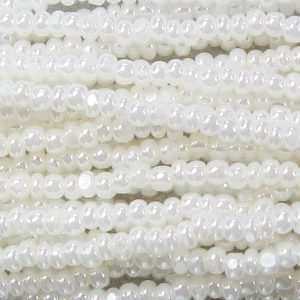 11/0 Czech Charlotte/True Cut Seed Bead, Ceylon Muddy White