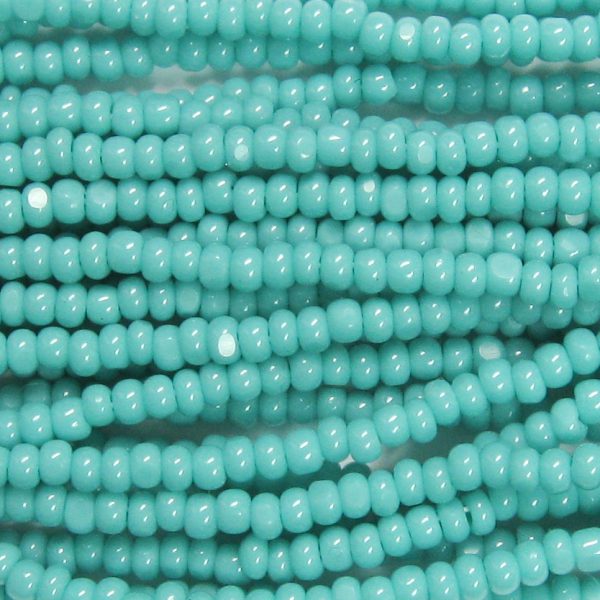 11/0 Czech Charlotte/True Cut Seed Bead, Opaque Green Turquoise