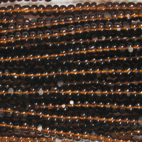 13/0 Czech Charlotte Cut Seed Bead, Transparent Dark Smoke Topaz