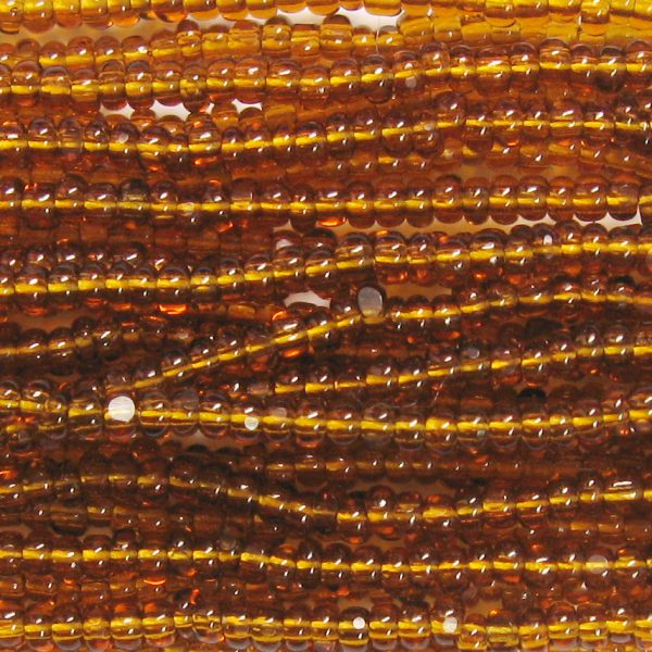 11/0 Czech Charlotte/True Cut Seed Bead, Transparent Dark Topaz