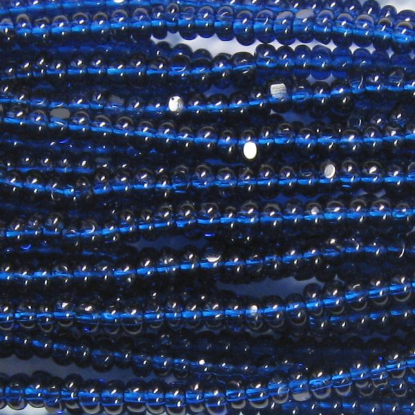 13/0 Czech Charlotte Cut Seed Bead, Transparent Montana Blue