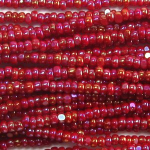 11/0 Czech Charlotte/True Cut Seed Bead, Opaque Dark Red AB
