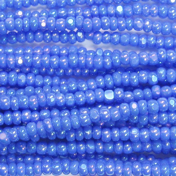 Czech Charlotte Cut Seed Bead, Opaque Sapphire Blue AB