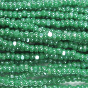 11/0 Czech Charlotte/True Cut Seed Bead, Opaque Green Luster