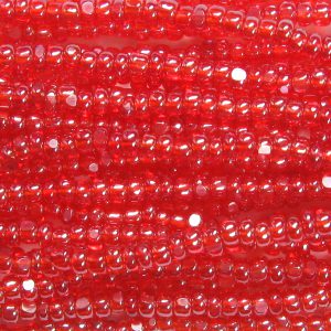 13/0 Czech Charlotte Cut Seed Bead, Transparent Ruby Luster