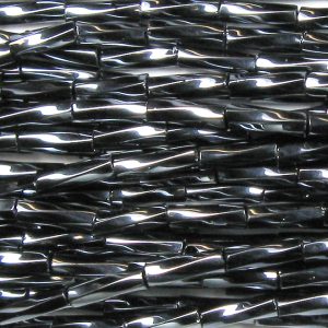 30mm, 1.25" Czech Twist Bugle Bead, Gunmetal