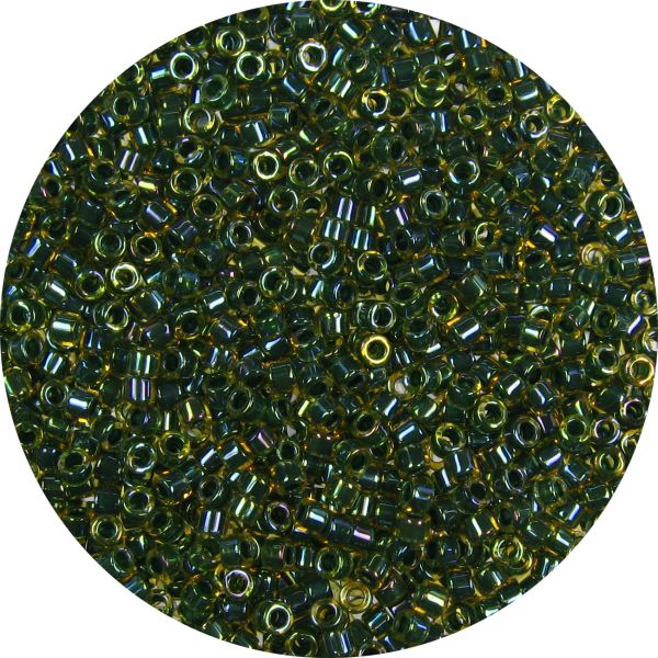 DB0273 - 11/0 Miyuki Delica Beads, Olive Green Lined Topaz AB