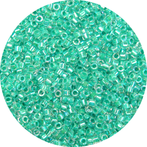 DB079 - Lined Iridescent Aqua Green 11/0 Delica Seed Beads