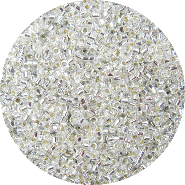 DB0041 - 11/0 Miyuki Delica Beads, Silver Lined Crystal