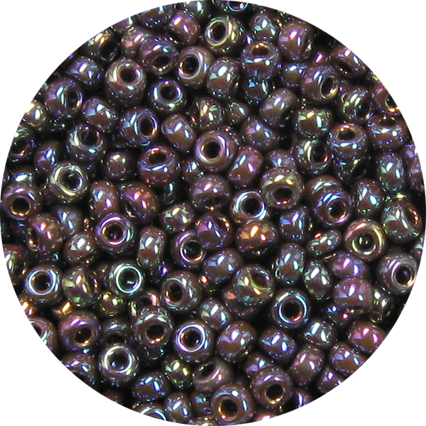 15/0 Japanese Seed Bead Opaque Iridescent Dark Brown 432