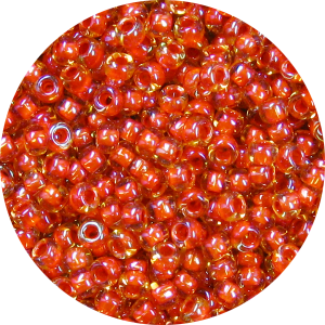 15/0 Japanese Seed Bead Burnt Orange Lined Topaz AB 389