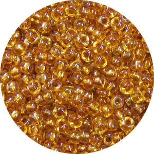 15/0 Japanese Seed Bead Two Tone Lined Light Topaz-Golden Brown 377