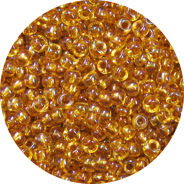 15/0 Japanese Seed Bead Two Tone Lined Light Topaz-Golden Brown 377