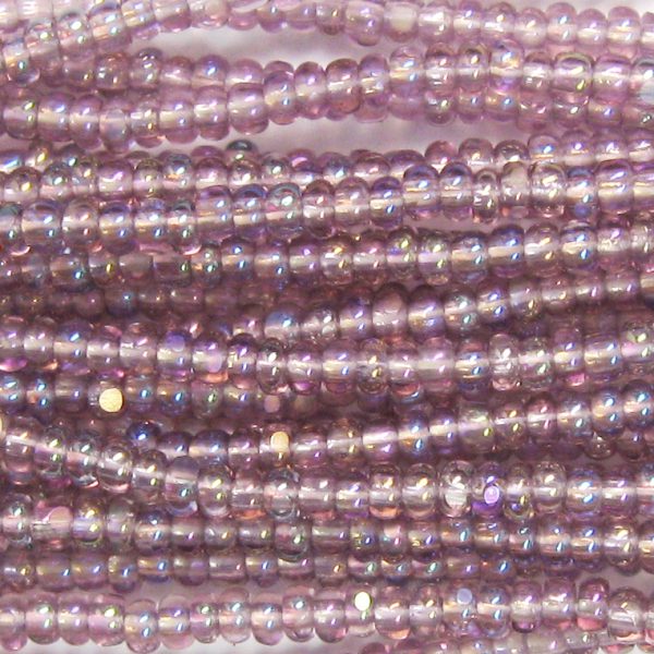 13/0 Czech Charlotte Cut Seed Bead, Transparent Light Amethyst AB
