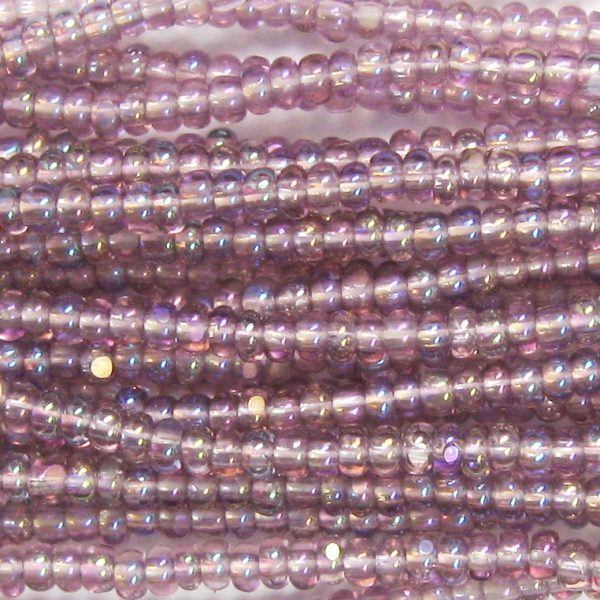 13/0 Czech Charlotte Cut Seed Bead, Transparent Light Amethyst AB