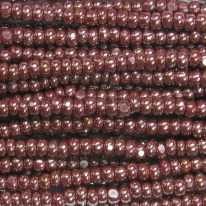 13/0 Czech Charlotte Cut Seed Bead, Opaque Brown Luster