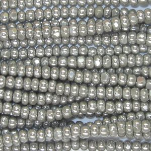 8/0 Czech Charlotte/True Cut Seed Bead, Opaque Grey Luster