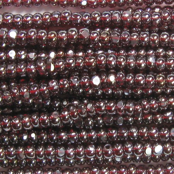 13/0 Czech Charlotte Cut Seed Bead, Transparent Garnet Luster