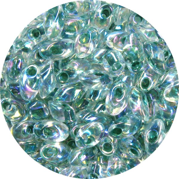 4X7mm Miyuki Magatama Beads Moss Green Lined Crystal AB