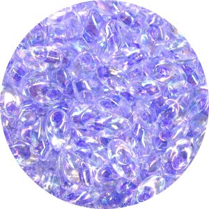 4X7mm Miyuki Magatama Beads Violet Lined Crystal AB