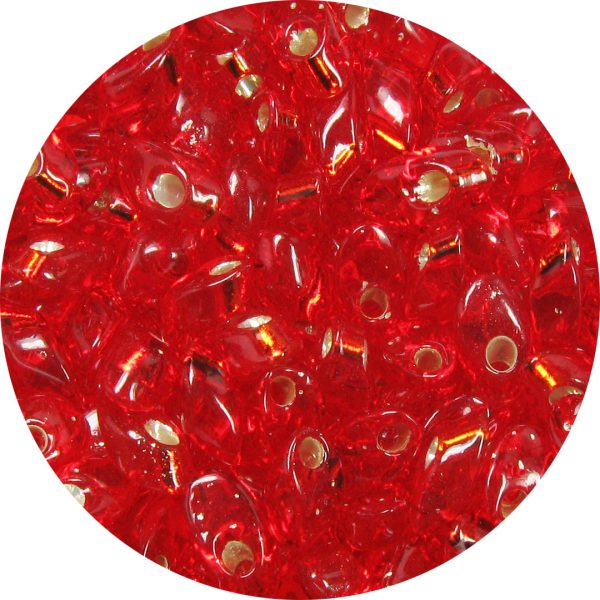 4X7mm Miyuki Magatama Beads Silver Lined Ruby Red 10