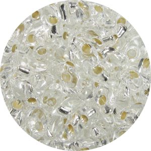 4X7mm Miyuki Magatama Beads Silver Lined Crystal 1