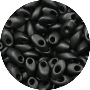 4X7mm Miyuki Magatama Beads Frosted Black F401