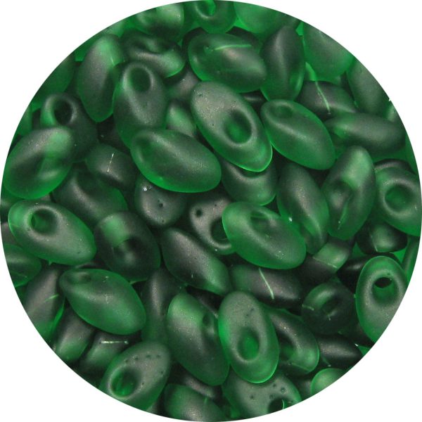 4X7mm Miyuki Magatama Beads Frosted Dark Kelly Green