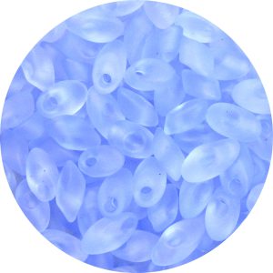 4X7mm Miyuki Magatama Beads Frosted Ultra Light Sapphire Tint