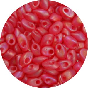 4X7mm Miyuki Magatama Beads Frosted Ruby AB