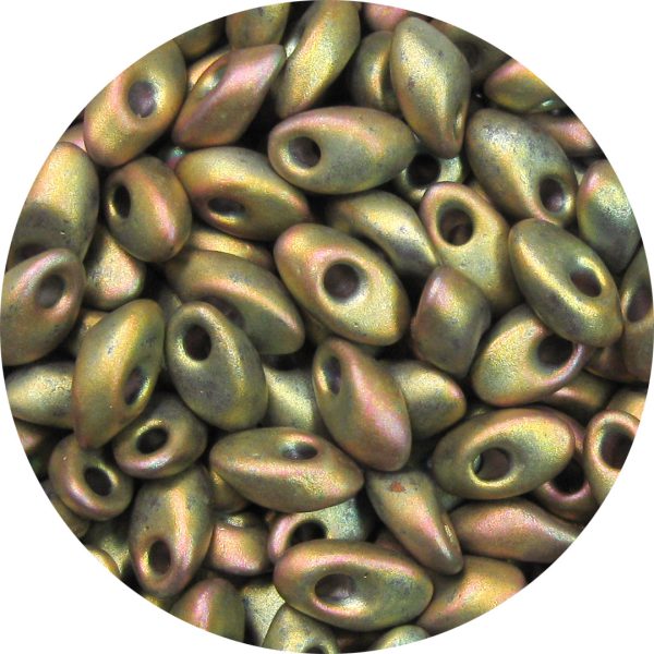 4X7mm Miyuki Magatama Beads Matte Metallic Rosey Olive AB F463K