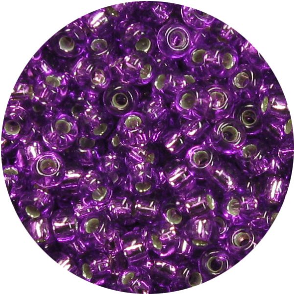 3/0 Japanese Seed Bead Silver Lined Bright Violet Dyed 26