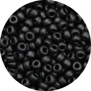 3/0 Japanese Seed Bead Frosted Opaque Black