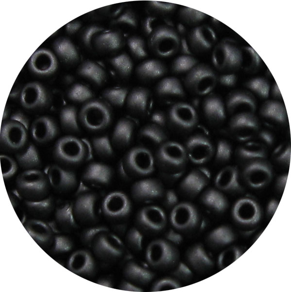 3/0 Japanese Seed Bead Frosted Opaque Black