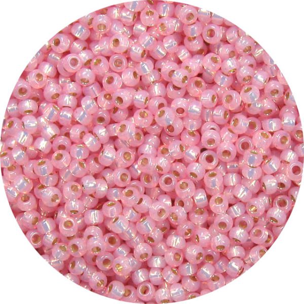 8/0 Japanese Seed Bead, Gold Lined Waxy Pink*