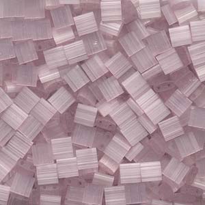 5mm Square Tila Bead, Mauve Satin