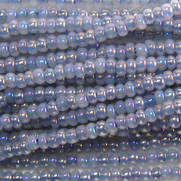 6/0 Czech Seed Bead, Ceylon Grey AB