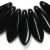 5x16mm Dagger Beads, Opaque Black